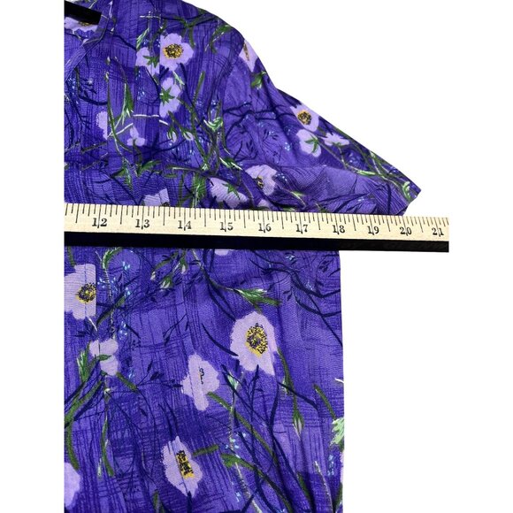 Vintage J.B.S. Ltd.‎ Purple Floral Maxi Dress Sz 10 with beaded necklace - Picture 3 of 7